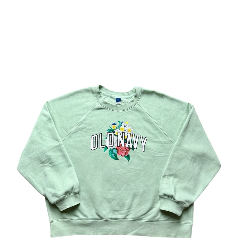 Old Navy Green Floral Sweatshirt